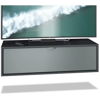 Vladon Lana Lowboard 100 x 29 x 37 cm Schwarz matt/Graphit MDF/Spanplatte