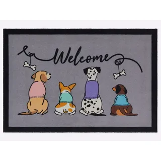 Fußmatte Gr. 2, bunt (hund), B:60cm H:10mm L:90cm, Kunstfaser, Polyamid, Teppiche, Fußmatte