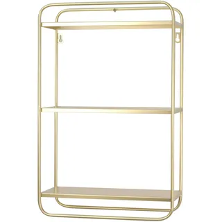 Wandregal, gold (goldfarben), B:36cm H:56cm T:15cm, Metall, HOFMANN LIVING AND MORE, Regale, Wandregal