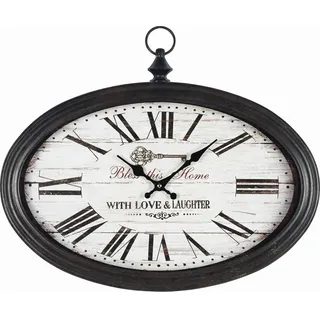 Ambia Home Wanduhr, Braun, Holz, Metall, Glas, Papier, Tanne, 50x40x5 cm, RoHS, Fsc, Reach, Dekoration, Uhren, Wanduhren