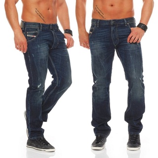 Diesel 5-Pocket-Jeans Diesel Herren Jeans - KROOLEY 0R0LM 5 Pocket Style, Dark Wash, Länge: inch 32 blau