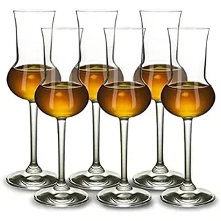Stölzle Lausitz Grappaglas 12er Set, 87ml, Bar und Liqueur, wie mundgeblasen, spülmaschinenfest, Premiumqualität + Gratis 4er Set EKM Living Edelstahl Trinkhalme