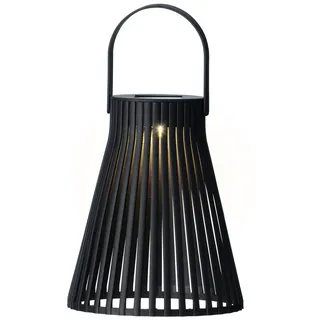 Lumineo LED Laterne, Solar Gartenleuchte LED Laterne 14x18cm Kunststoff Schwarz / Warmweiß schwarz