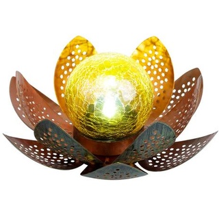 LED Garten Solar Lampe Tisch Leuchte Lotus Blume Deko Beleuchtung Balkon Hof Leuchte grün GOLD