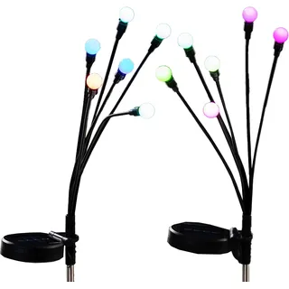 LED-Solar-Flexi-Gartenstecker 2er-Set - Leuchtkugeln Farbwechsel