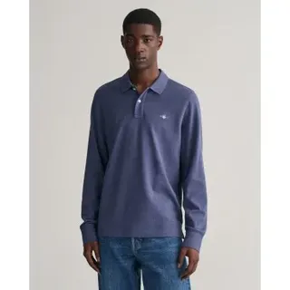 Gant für Herren. 2230 Polo De Piqué-Schild blau (S), Lässig, Baumwolle, Langarm