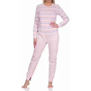 Normann Pyjama Damen Pflegeoverall langarm mit Reissverschluss am Rücken und Bein rosa XXL