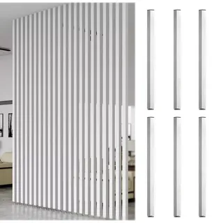 Room Divider/Paravent Holz Sichtschutz Paravents Trennwand Column, Indoor Eingangsbereich Raumteiler Screens mit höhenverstellbarer Schraube, Stehende Wand Freistehende Stützsäule (Color : White, S