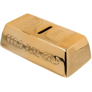 Goldbarren-Spardose mit Schloss, Golden Bar
