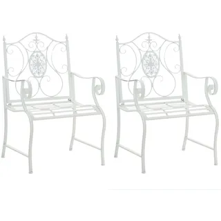 TPFGarden Wandregal Puncho - für Garten, Balkon, Terrasse - Farbe: antik braun, Hochwertiger und stabiler Metallstuhl aus handgefertigtem Eisen 2-tlg., Balkonstuhl, Bistrostuhl - Maße (TxBxH): 53 x 62 x 94cm weiß