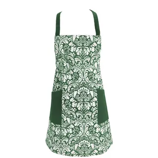 Butterme 100% Baumwolle Frauen Kochschürze Vintage Küchen-Schürze Kochschürze Backen Schürze mit 2 Taschen (Grün)