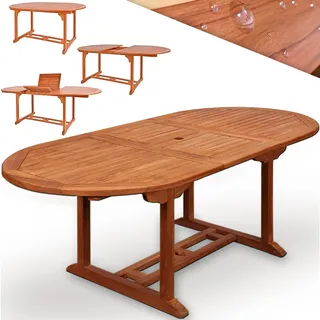 CASARIA Vanamo Gartentisch 200 x 100 x 74 cm braun ausziehbar