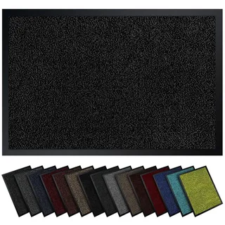 Gentle North Fußmatte für Innen & Außen - Schmutzfangmatte, rutschfest - antirutsch - waschbar - strapazierfähig schwarz 60 cm x 90 cm