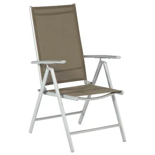 Merxx Gartenstuhl Klappsessel Amalfi mehrfach verstellbar Aluminium silber/taupe