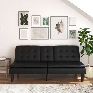 dorel home Schlafcouch Kunstleder 2-Sitzer Schwarz