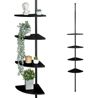 bremermann Teleskop-Wandeckregal 30 x 290 x 30 cm Schwarz