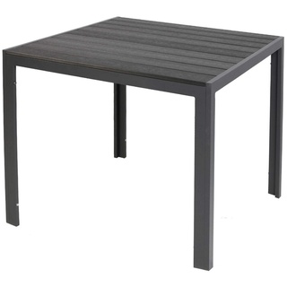 Trendmöbel24 Gartentisch Gartentisch Comfort 80 x 80 cm mit Nonwood Platte Gestell Aluminium schwarz