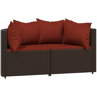 vidaXL Garten-Ecksofa Loungesofa braun