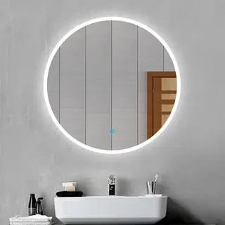LED Wandspiegel Rund 60 cm mit Beleuchtung Badezimmer Touch Licht Badspiegel