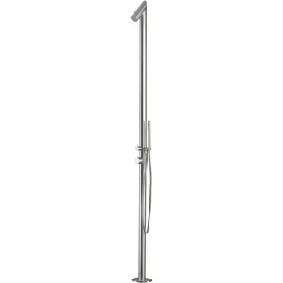 Euroshowers GmbH Gartendusche Pure Edge Edelstahl mit Kopf Handbrause Außendusche für Garten Pool