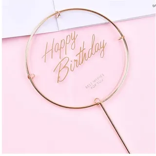 Yurosiay 10 Stück Happy Birthday Kuchen Topper Acryl Bronzieren Cake Topper Rund Kuchen Topper Geburtstag Acryl Tortenstecker Tortendeko Kuchen Deko Geburtstag Kuchen Zubehör Transparente