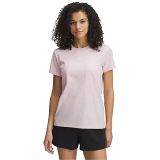 Under Armour Damen UA Rival Core Kurzarm-Top, Prime Pink/Weiß, S - S