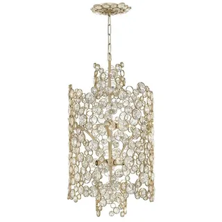 Elstead LIGHTING Hängeleuchte, Leuchtmittel nicht inklusive, Pendellampe Deckenleuchte Hängelampe Silber D 40,6 cm Esszimmerlampe 6 silberfarben