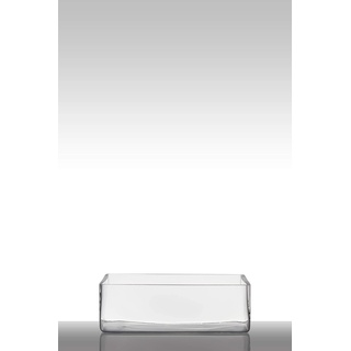 INNA-Glas Kerzenschale MIRJA, Quader - rechteckig, klar, 30x20x10cm - Deko Schale - Glasschale