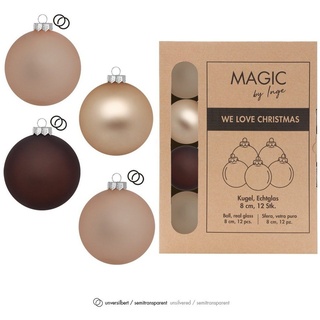 MAGIC by Inge Weihnachtsbaumkugel, Weihnachtskugeln Glas 8cm 12 Stück - Calm Grove bunt