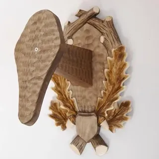 geschnitztes Trophäenschild in getönt für Mufflon Muffel Widder Trophäe Trophäenbrett Geweihbrett