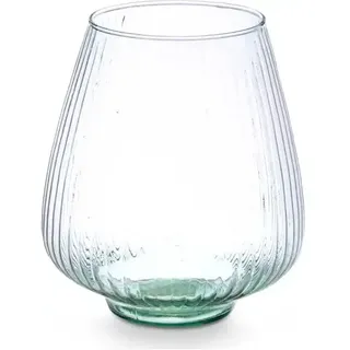 Vase Aus Recyceltem Glas Mit Geriffelter Oberfläche 22x22x26