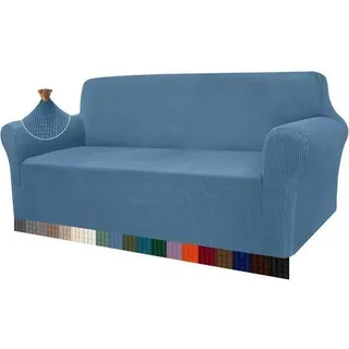 Sofabezug Jacquard Stretch Sofahusse Protector Hunde 3 Sitzer Azurblau