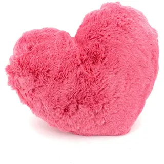 heimtexland Dekokissen Fell Kuschelkissen Plüsch Herz XL Deko Herzkissen, super weich und flauschig, Allergiker geeignet, atmungsaktiv, waschbar rosa