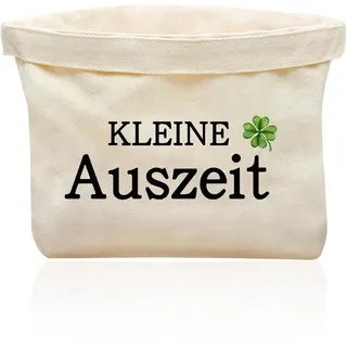MOAZIFI Kleine Auszeit Aufbewahrungskorb aus Baumwolle Leinen, Korb für Geschenke, Wellness Geschenke für Frauen, Dekorativer Organizer für Bad, Schlafzimmer und Entspannungsgeschenke