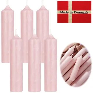 LS-LebenStil Tafelkerze Exklusive Stabkerzen Ribe Rustik 6 ́er Set Hellrosa 11x2,2cm Made in De (Spitzkerzen Tafelkerzen für die perfekte Tischdeko Hochzeit Taufe Advent Weihnachten Unparfümiert, 6-tlg), MADE IN EU rosa