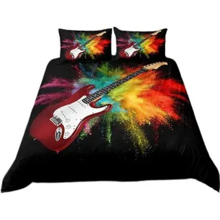 Famanu Bettwäsche Set Gitarren Regenbogen Tie Dye - Verschiedene Größen