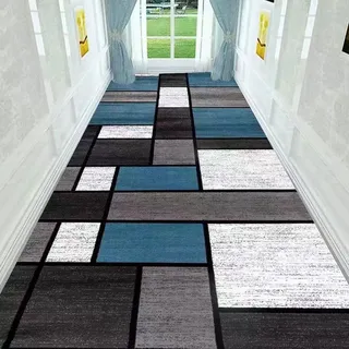 ZZUU Teppiche - Läufer Flur Teppich,Bettumrandung Läufer Teppich Modern Geometrische Karo Flur Läufer Teppich,rutschfest Robust Waschbar,für Wohnzimmer,Flur,Schlafzimmer,Esszimmer
