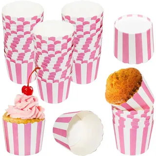 Cupcake Backformen, Einweg Muffin Cups, 50 Stück, Rosa, für Feste - Rosa