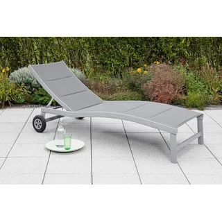 Merxx San Marino Gartenliege 178 x 70 x 105 cm grau/graphit inkl. Rollen