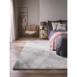benuta Fellteppich Dave, rechteckig, Höhe: 21 mm, Teppich Wohnzimmer, Schlafzimmer, Esszimmer, Flur, Kunstfaser, Cozy grau 160 cm x 230 cm x 21 mm