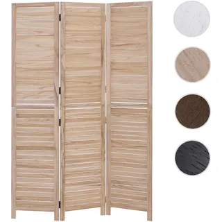 Paravent HWC-C30b, Raumteiler Trennwand Sichtschutz, Vintage Paulownia Holz 180x120cm ~ natur