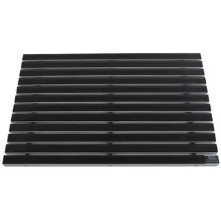 Emco Fußmatte Eingangsmatte DIPLOMAT, Gummi Schwarz, rechteckig, Höhe: 22 mm, Größe: 600x400 mm, für Innen- und Außenbereich schwarz 59 cm x 39 cm x 22 mm