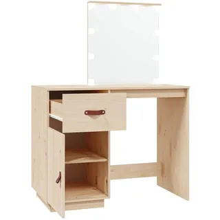 vidaXL Schminktisch mit LED 95x50x133,5 cm Massivholz Kiefer