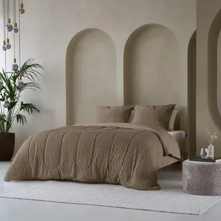 Zelesta Groovebed Teddy Bettbezug, ohne Bezug, flauschig, hypoallergen, waschbar (Taupe, 200 x 200 cm)