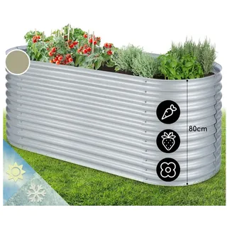 Blumfeldt High Grow Hochbeet 200 x 80 x 80 cm Silber