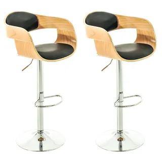 CLP Barhocker Kingston 2er Set drehbar höhenverstellbar Kunstleder  schwarz
