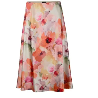 GOLDNER Midirock Damen Floral Orange 52
