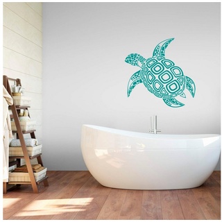 Wall-Art Wandtattoo Badezimmer Schildkröte, selbstklebend, entfernbar grün