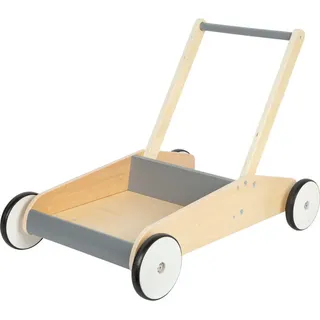 small foot Lauflernwagen, Hellgrau, Holz, Metall, Kunststoff, 62x46x41 cm, Hinterrad mit Gummierung, Spielzeug, Babyspielzeug, Lauflernwagen