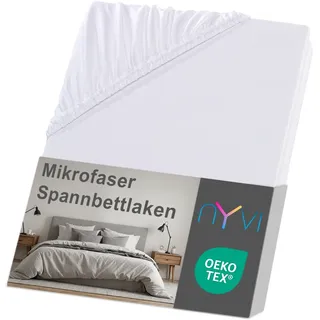 nyvi Spannbettlaken Mikrofaser 180 x 200 - 200 x 220 cm weiß